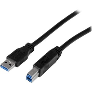 2M (6 FT) CERTIFIED SUPERSPEED USB 3.0 A TO B CABLE CORD - USB 3 CABLE - 1X USB 3.0 A (M) 1X USB 3.0 B (M) - 2 METER BLACK