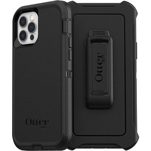OtterBox Defender Rugged Carrying Case (Holster) Apple iPhone 12 Pro, iPhone 12 Smartphone - Black - Drop Resistant, Dirt 