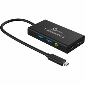 j5create JVA01 Video Capturing Device - Black - Functions: Video Streaming, Video Capturing - USB 3.2 Type C - 3840 x 2160