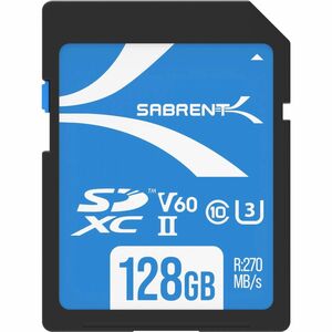 Sabrent Rocket 128 GB Class 10/UHS-II (U3) V60 SD - 1 - 270 MB/s Read - 170 MB/s Write - 1 Year Warranty