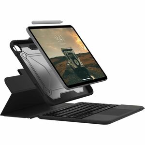 Urban Armor Gear Rugged Keyboard/Cover Case (Folio) for 10.9" Apple iPad (10th Generation) Tablet - Black, Ash - Anti-slip