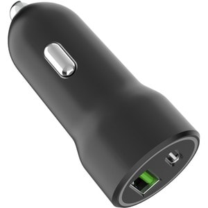 4XEM Dual USB Car Charger Adapter A/C - Black - 1 Pack - 20 W - 12 V DC, 24 V DC Input - 5 V DC/3.40 A, 9 V DC, 12 V DC Ou