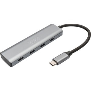 Digitus USB Hub - USB 3.1 (Gen 1) Type C - Dark Grey - 4 Total USB Port(s) - 4 USB 3.1 Port(s) - Mac, ChromeOS