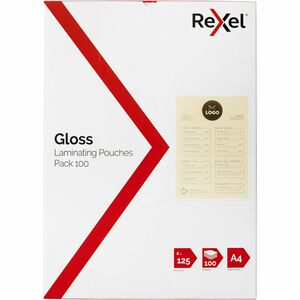 Rexel Laminating Pouch A4 125 Micron Pk100 - Sheet Size Supported: A4 210 mm Width x 297 mm Length - Laminating Pouch/Shee
