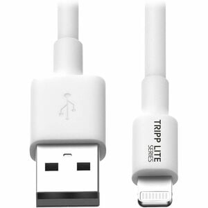 Tripp Lite series M100-003-WH 91.44 cm Lightning/USB Data Transfer Cable - Cable for iPad, iPhone, iPod - First End: 1 x U