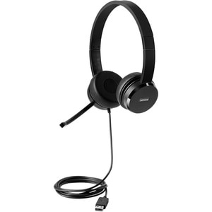 Lenovo 100 Wired Over-the-head Stereo Headset - Black - Binaural - Supra-aural - 32 Ohm - 20 Hz to 20 kHz - 1.80 m (70.87"