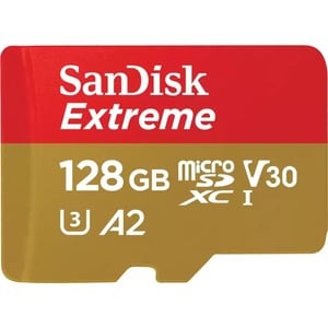 WD Extreme 128 GB Class 3/UHS-I (U3) V30 microSDXC - 190 MB/s Read - 90 MB/s Write