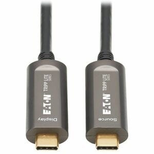 Eaton Tripp Lite Series USB-C to USB-C Plenum-Rated Fiber Active Optical Cable (AOC) - 4K 60 Hz, HDR, 4:4:4, M/M, Black, 3