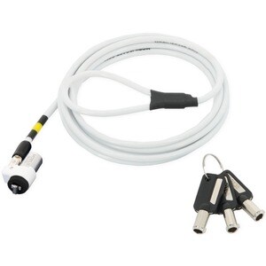 MOBILIS Bloqueio de cabo Para Tablet, Notebook - 1.80 m Cabo - Tecla bloqueada - Branco - Aço - Para Tablet, Notebook