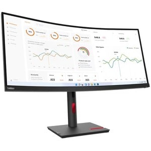 Lenovo ThinkVision T34w-30 34" Class UW-QHD Curved Screen LCD Monitor - 21:9 - Raven Black - 34" Viewable - Vertical Align