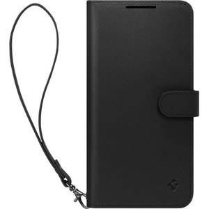 Spigen Carrying Case (Book Fold/Wallet) Samsung Galaxy A54 Smartphone - Black - Scratch Resistant - Hard Plastic, Leathere