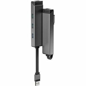 Alogic ULAAEA-SGR USB/Ethernet Combo Hub - USB Type A - Portable - 3 Total USB Port(s)1 Network (RJ-45) Port(s) - Mac, PC,