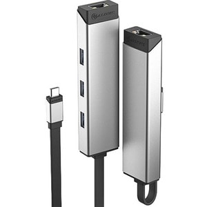 Alogic USB/Ethernet Combo Hub - USB 3.2 Gen 1 (3.1 Gen 1) Type-C - Portable - Space Gray - 3 Total USB Port(s)1 Network (R