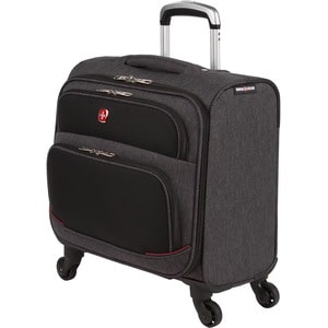 SwissGear SWA5975422146 Travel/Luggage Case (Roller) for 16" Notebook - Heather Gray, Black - Polyester Body - Handle - 16
