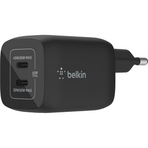 BELKIN 65W PD PPS DUAL USB-C GAN CHARGER BLACK