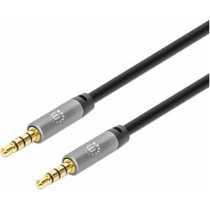 Cable Audio Estereo 3.5mm M-M 3.0M Negro/A - Cable for Teléfono, Sistema del Sonido, Portátil, Altavoz portátil, Tableta, 