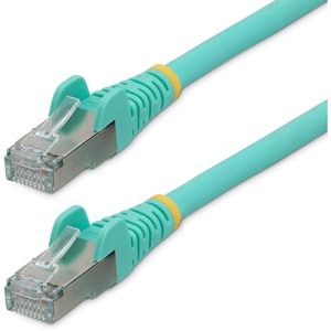 StarTech.com 1.5m CAT6a Ethernet Cable, Aqua Low Smoke Zero Halogen (LSZH) 10 GbE 100W PoE S/FTP Snagless RJ-45 Network Pa