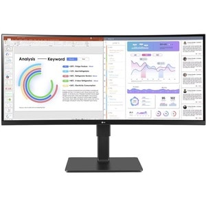 Monitor LCD LG Ultrawide 34BQ77QB-B 863,6 mm (34") Class UW-QHD Schermo curvo - 21:9 - Nero tessuto - 86,4 cm (34") Viewab