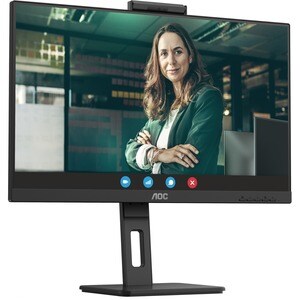 AOC 24P3CW 24" Class Webcam Full HD Monitor LCD - 16:9 - preto texturizado - 60,5 cm (23,8") Viewable - Tecnologia IPS (In