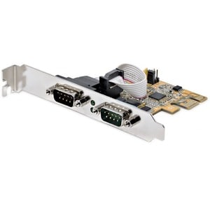 StarTech.com Serial Adapter - Low-profile Plug-in Card - 1 Pack - PCI Express 2.0 x1 - PC, Linux - 2 x Number of Serial Po