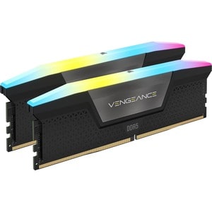Corsair Vengeance RGB 32GB (2x16GB) DDR5 DRAM 6400MHz C36 Memory Kit - Black - For Desktop PC, Motherboard - 32 GB (2 x 16