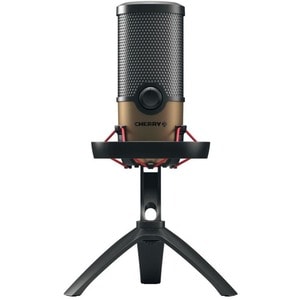 MicrophoneCHERRY UM 9.0 PRO RGB - Filaire - Noir, Cuivre - 2,50 m - Stéréo - 20 Hz à 20 kHz - Cardioïde, Bi Directionnel, 