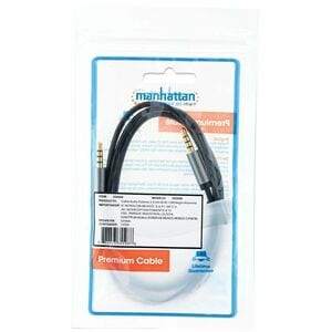 Cable Audio Estereo 3.5mm M-M 1.0M Negro/A - Cable for Dispositivo de audio, Auricular, Altavoz, Smartphone, Portátil, Tab