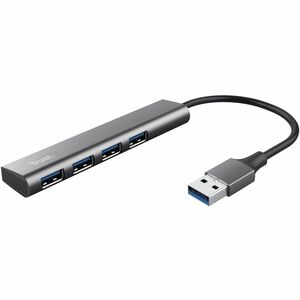 Trust Halyx USB-Hub - USB 3.2 Gen. 1 (3.1 Gen. 1) Typ-A - 640 MB/s - Tastatur, Maus, Kamera, Headset - Grau - 4 Total USB 