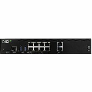 Digi Connect EZ 8 - Serial Server, 8-port, RS-232, US Power Cord - 256 MB - Twisted Pair - 2 x Network (RJ-45) - 2 x USB -