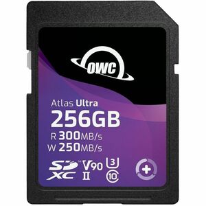 OWC Atlas Ultra 256 GB Class 10/UHS-II (U3) V90 SDXC - 1 Pack  - 300 MB/s Read - 250 MB/s Write - 3 Year Warranty