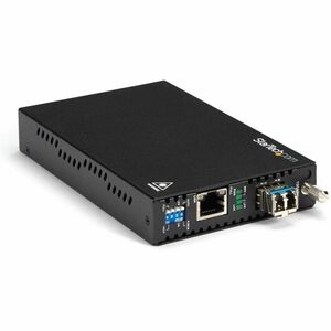 StarTech.com Transceiver/Media Converter - TAA Compliant - 2 Port(s) - 1 x Network (RJ-45) - Duplex LC Port - Optical Fibe