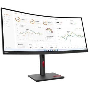 Lenovo ThinkVision T34W-30 34 Zoll Class WQHD Gekrümmter Bildschirm LCD-Monitor - 21:9 Format - 86,4 cm (34 Zoll) Viewable
