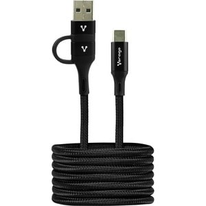 Vorago CAB-126 1m USB-C Cable de transferencia de datos - 1 / Paquete - Apantallado - Negro