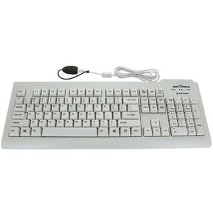 Seal Shield Silver Seal Glow Waterproof Keyboard Long Cable - Cable Connectivity - USB Interface - English (US) - White