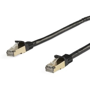StarTech.com 5m CAT6a Ethernet Cable - 10 Gigabit Category 6a Shielded Snagless 100W PoE Patch Cord - 10GbE Black UL Certi