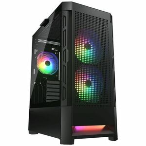 COUGAR Airface CGR-5ZD1B-AIR-RGB Gabinete para computadora gamer - Mini ITX, Micro ATX, ATX, SSI CEB, EATX Placa base admi