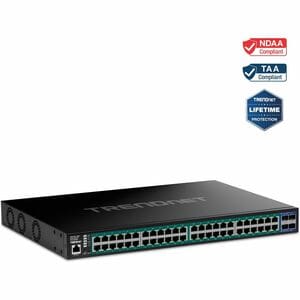 TRENDnet Web Smart TPE-3524SF 48 Ports Manageable Ethernet Switch - Gigabit Ethernet, 10 Gigabit Ethernet - 1000Base-T, 10