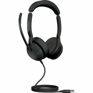 Jabra Evolve2 50 Wired On-ear Stereo Headset - Binaural - Supra-aural - 20 Hz to 20 kHz - 170 cm Cable - MEMS Technology, 