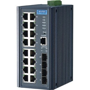 Advantech EKI-7720G-4FPI 16 Anschlüsse Verwaltbar Ethernet-Switch - Gigabit-Ethernet - 10/100/1000Base-T, 10/100/1000Base-