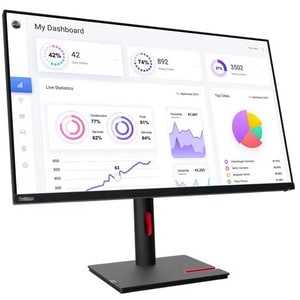 Lenovo ThinkVision T32p-30 32" Class 4K UHD LED Monitor - 16:9 - Raven Black - 80 cm (31.5") Viewable - In-plane Switching