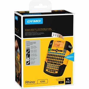 Dymo Rhino 4200 Label Maker - Thermal Transfer - 0.59 in/s Mono - Label, Tape - 0.24" , 0.35" , 0.47" , 0.75" - LCD Screen