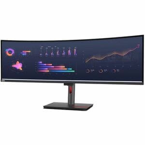 Lenovo ThinkVision P49W-30 49" Class Dual Quad HD (DQHD) Curved Screen LED Monitor - 32:9 - 124.5 cm (49") Viewable - In-p