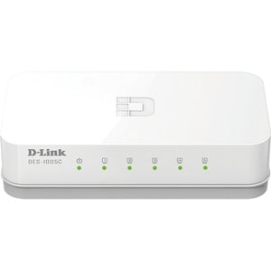 D-Link DES-1005C 5 Ports Ethernet Switch - Fast Ethernet - 100Base-TX - 2 Layer Supported - 0.78 W Power Consumption - Twi
