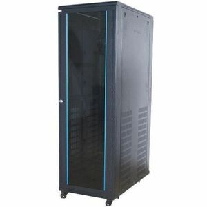 D-Link 42U Floor Standing Rack Mount Enclosure for Server, Data Center - Black - Steel, Toughened Glass - 500 kg Static/St