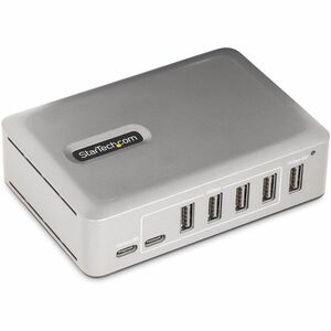StarTech.com 7-Port USB-C Hub, 5x USB-A + 2x USB-C, Self-Powered w/ 65W Power Supply, USB 3.1 10Gbps Desktop/Laptop USB Hu