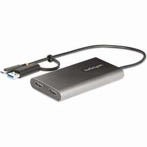 StarTech.com Adattatore USB-C a HDMI - Convertitore USB tipo C o A a 2x HDMI 4K 60Hz 100W PD - Adattatore video USB type C