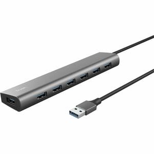 Trust USB-Hub - USB 3.2 Gen. 1 (3.1 Gen. 1) Typ-C - Grau - 7 Total USB Port(s) - PC, ChromeOS, Mac