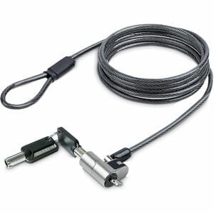 StarTech.com Cable Lock For Notebook, Chromebook, Tablet - 1.98 m Cable - Keyed Lock - Silver, Black - Steel, Plastic, Zin