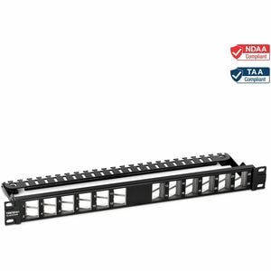 Network Pièce pour panneau TRENDnet TC-KP24SA - 24 Port(s) - Noir - 1U Haut - Montable en rack