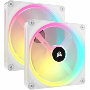 Corsair iCUE QX140 Cooling Fan - 2 x Fan(s) - 82.50 CFM Maximum Airflow - 2000 rpm - Magnetic Dome Bearing - RGB LED - Whi